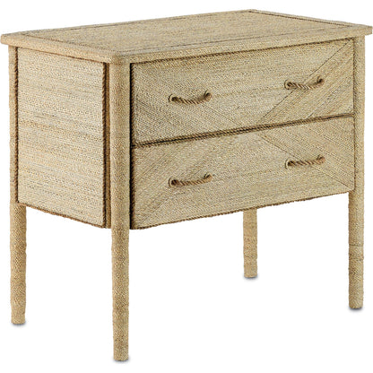 Kaipo Chest by Currey and Company. Made from abaca rope, wood in a coastal style.