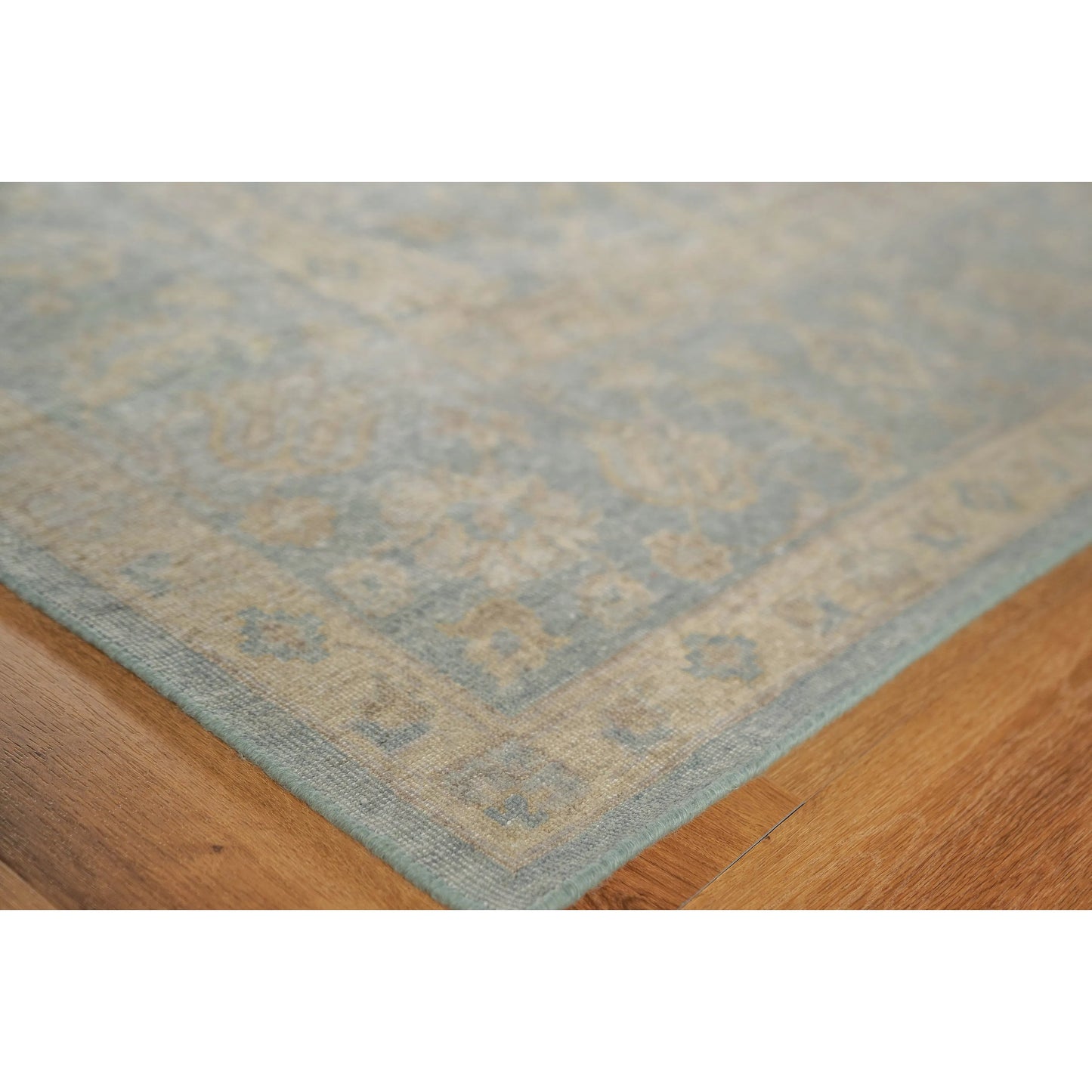 014 SI-2384142,SI-2384143 | Closeup | Harper Rug by Exquisite Rugs in light blue, beige. Made from new zealand wool in a unique style.