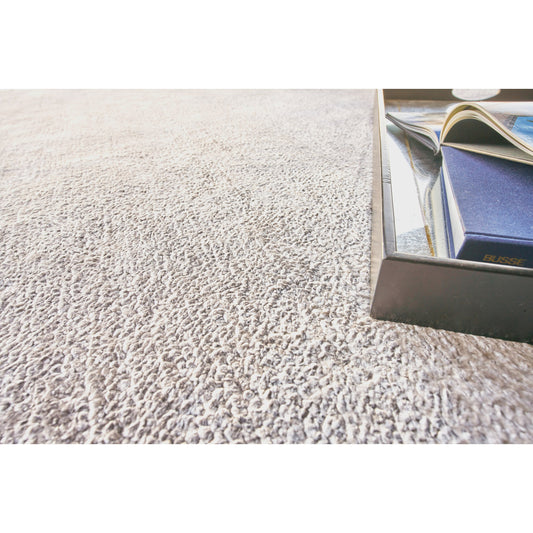 Plush Rug - Light Silver by Exquisite Rugs in light silver. Made from bamboo silk, mohair in a unique style.