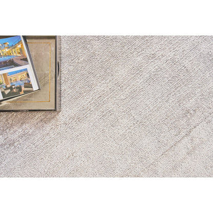 Plush Rug - Light Silver by Exquisite Rugs in light silver. Made from bamboo silk, mohair in a unique style.
