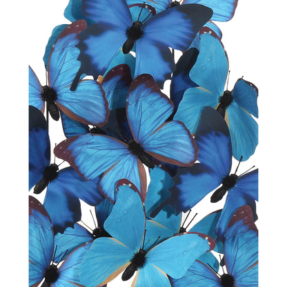 Rue De Bac Butterflies by Currey and Company in blue, black, clear. Made from paper, engineered wood, glass in a modern style.