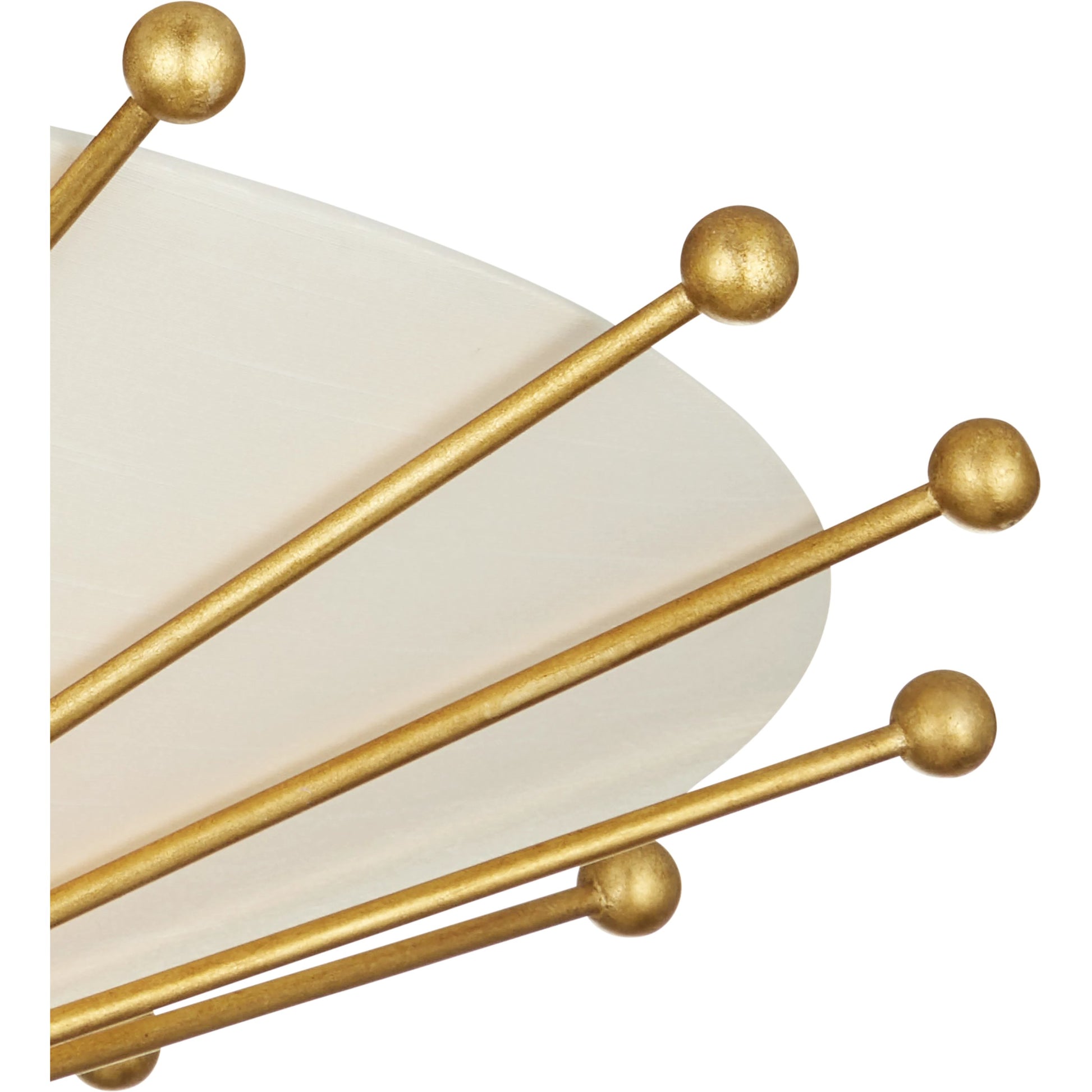 Epoch Semi-Flush Mount by Currey and Company in contemporary gold leaf, sugar white. Made from wrought iron in a modern style.
