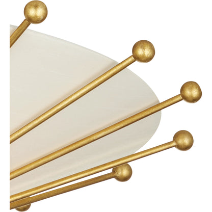 Epoch Semi-Flush Mount by Currey and Company in contemporary gold leaf, sugar white. Made from wrought iron in a modern style.