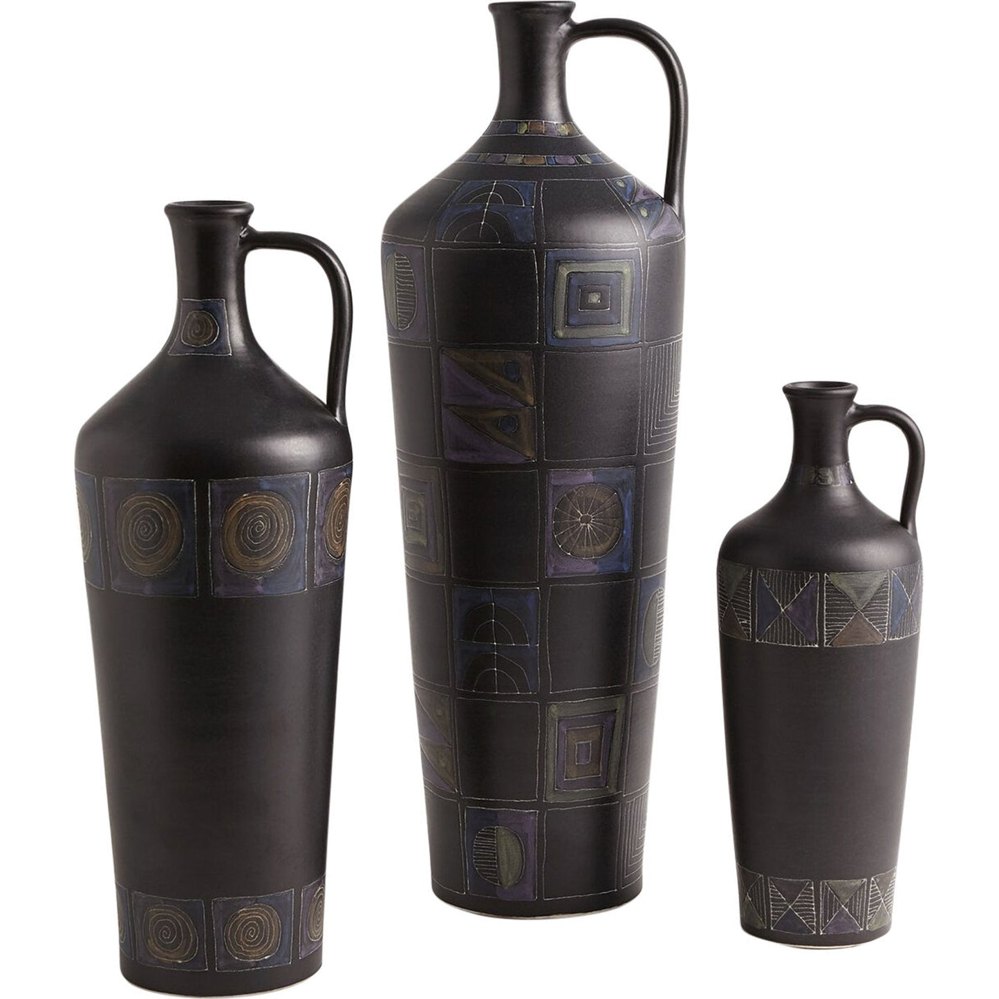 000 SR-939837 | Primary Silo | Etched Bottle by Global Views in multi pattern. Made from earthenware in a eclectic & global style.
