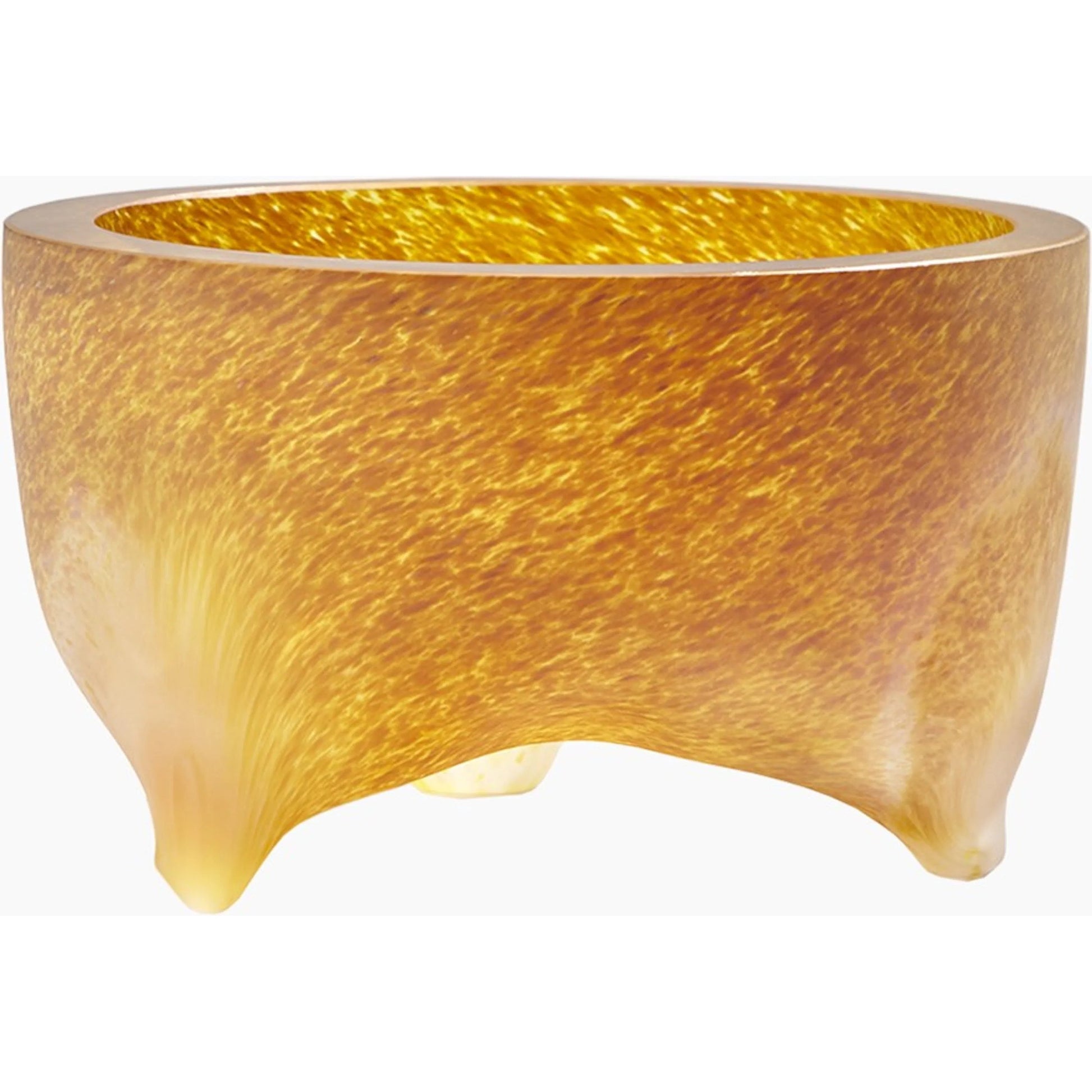 Freeform Tripod Bowl by Global Views in frosted irys gelp. Made from art glass in a eclectic & global style.