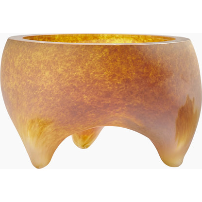 Freeform Tripod Bowl by Global Views in frosted irys gelp. Made from art glass in a eclectic & global style.