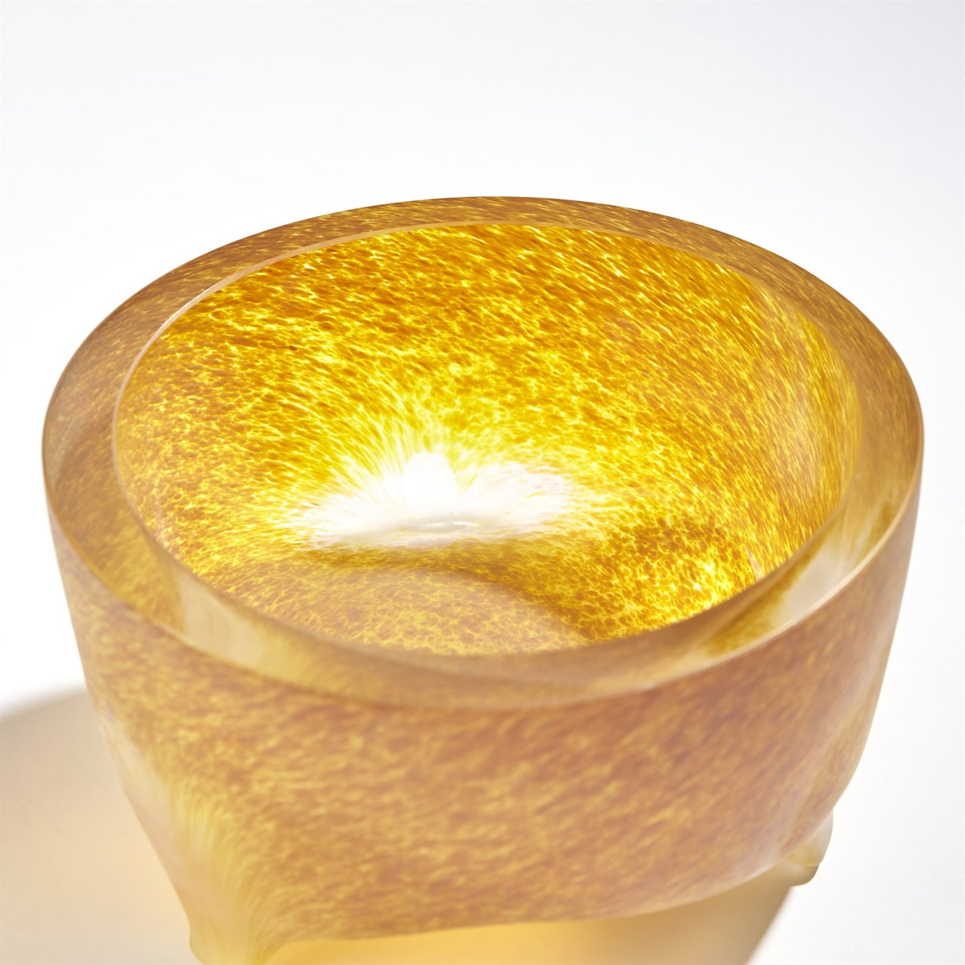 Freeform Tripod Bowl by Global Views in frosted irys gelp. Made from art glass in a eclectic & global style.