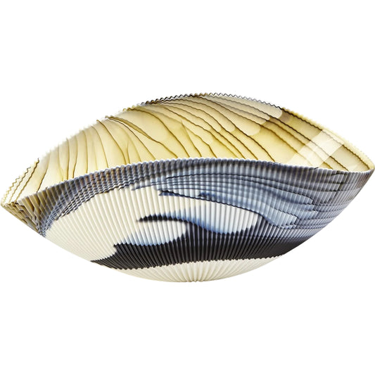 Pleated Bowl by Global Views in blue and amber. Made from unique in a unique style.