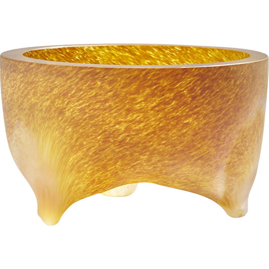 Freeform Tripod Bowl by Global Views in frosted irys gelp. Made from art glass in a eclectic & global style.