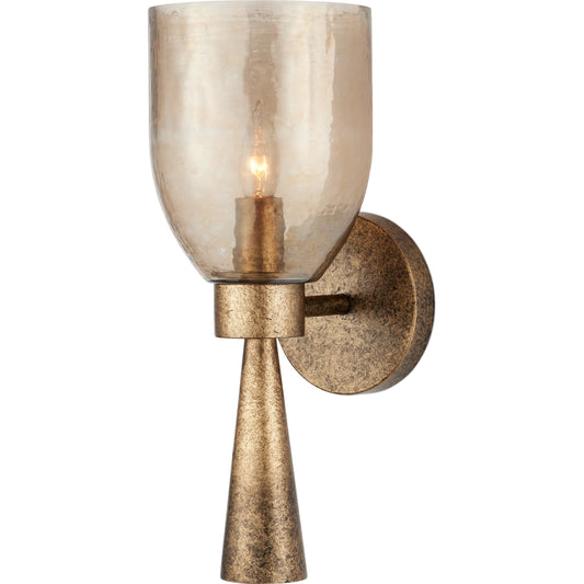 Woburn Wall Sconce by Currey and Company in copper brown, gold ombre. Made from glass, metal in a rustic style.