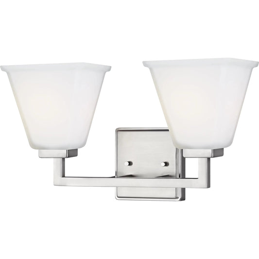 Ellis Harper Two Light Bath by Visual Comfort & Co. in brushed nickel. Made from steel in a traditional style.