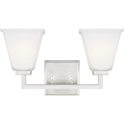 Ellis Harper Two Light Bath by Visual Comfort & Co. in brushed nickel. Made from steel in a traditional style.