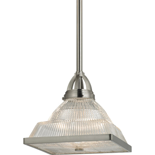 Harriman Pendant by Hudson Valley in satin nickel. Made from steel in a transitional style.