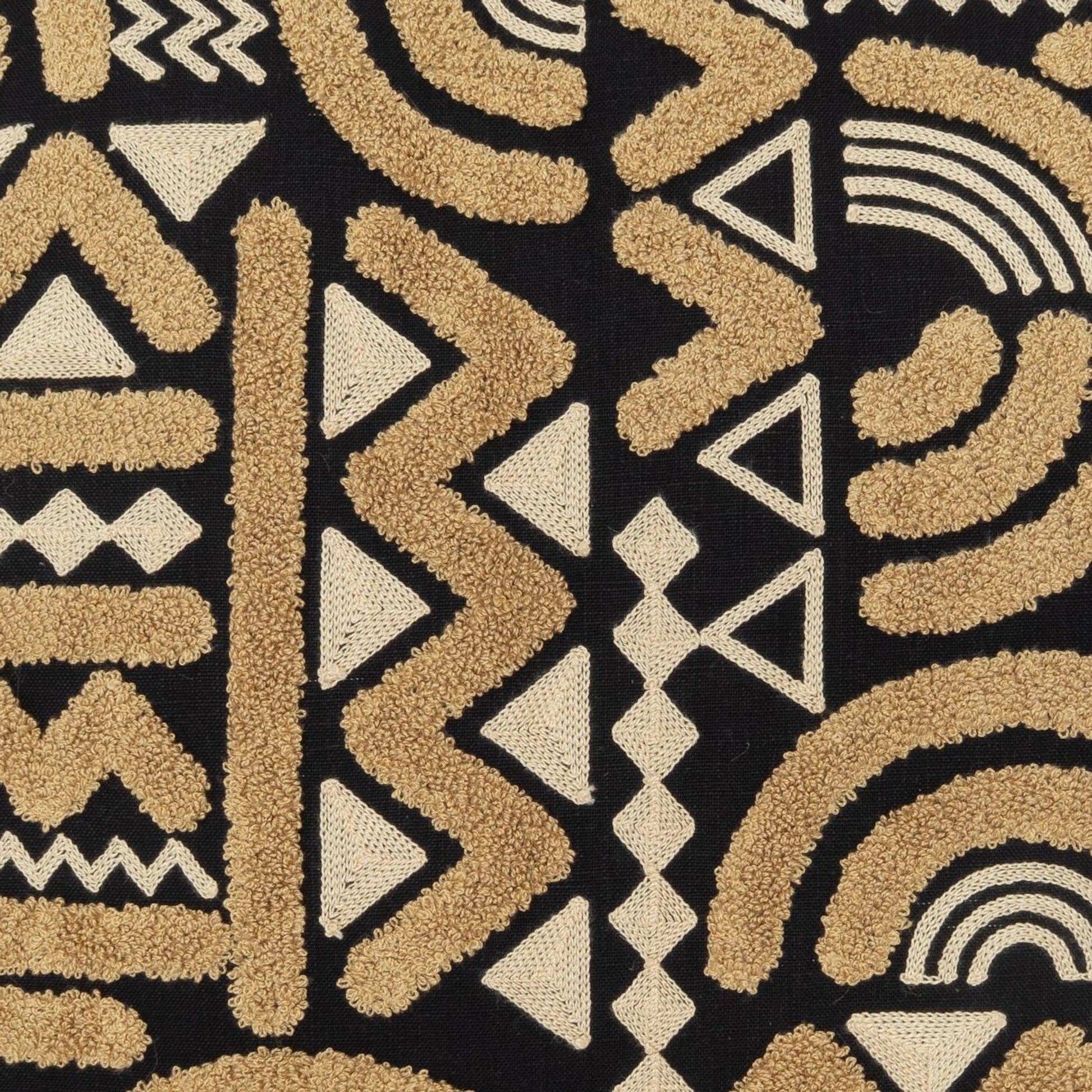 Houdini Pillow by DV Kap Home in tan, black. Made from polyester 52%, cotton 48% in a unique style.