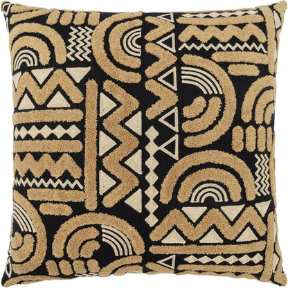 Houdini Pillow by DV Kap Home in tan, black. Made from polyester 52%, cotton 48% in a unique style.