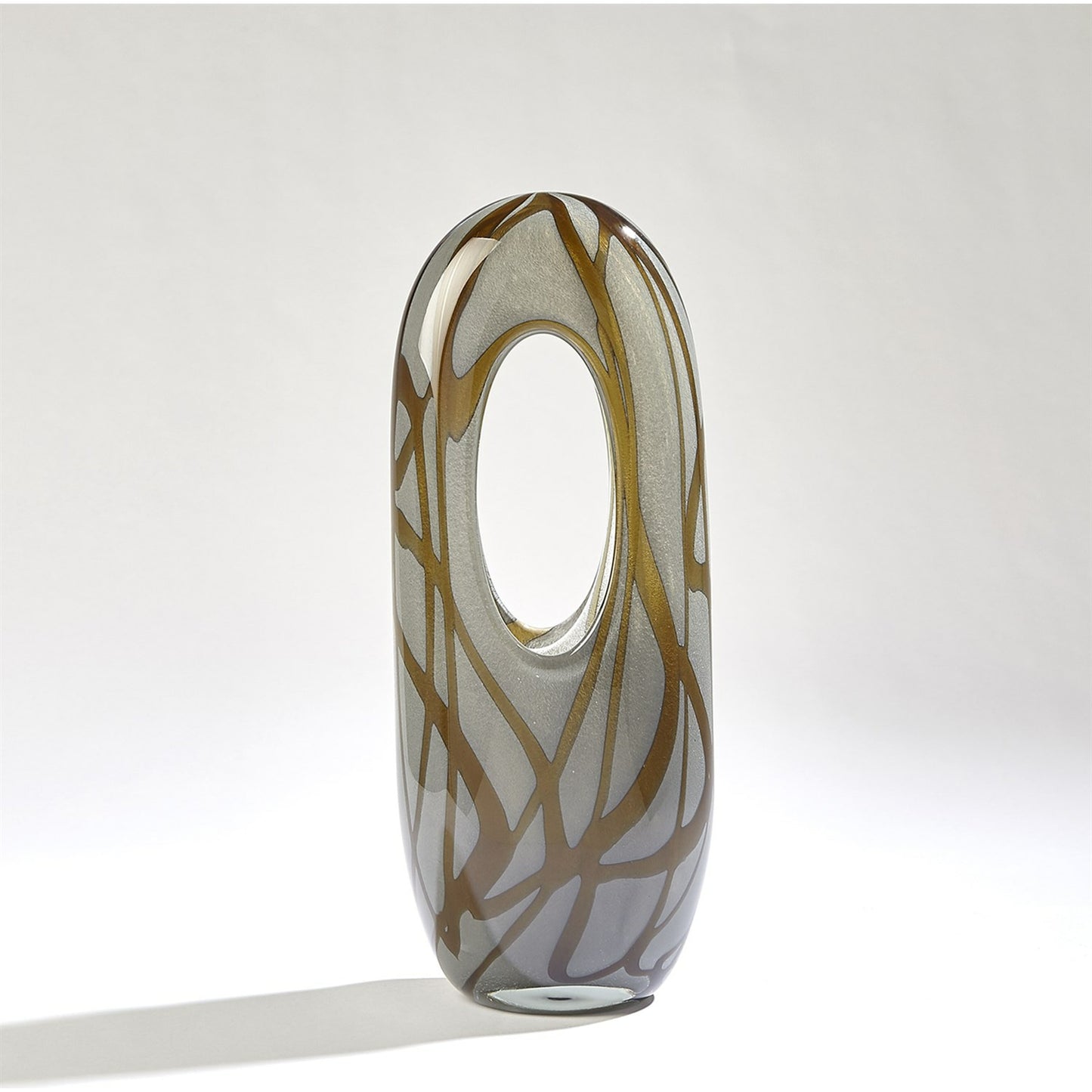 004 SR-940070,SR-940072 | Additional Silo | Swirl Vase by Global Views in amber, gray. Made from art glass in a modern style.