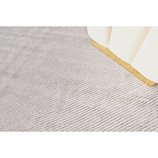 Pearl Rug - Silver by Exquisite Rugs in silver. Made from bamboo silk, cotton in a unique style.