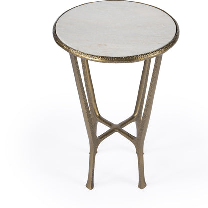 Switlania Side Table by Butler Specialty Company in gold and gold. Made from aluminum, marble in a modern style.