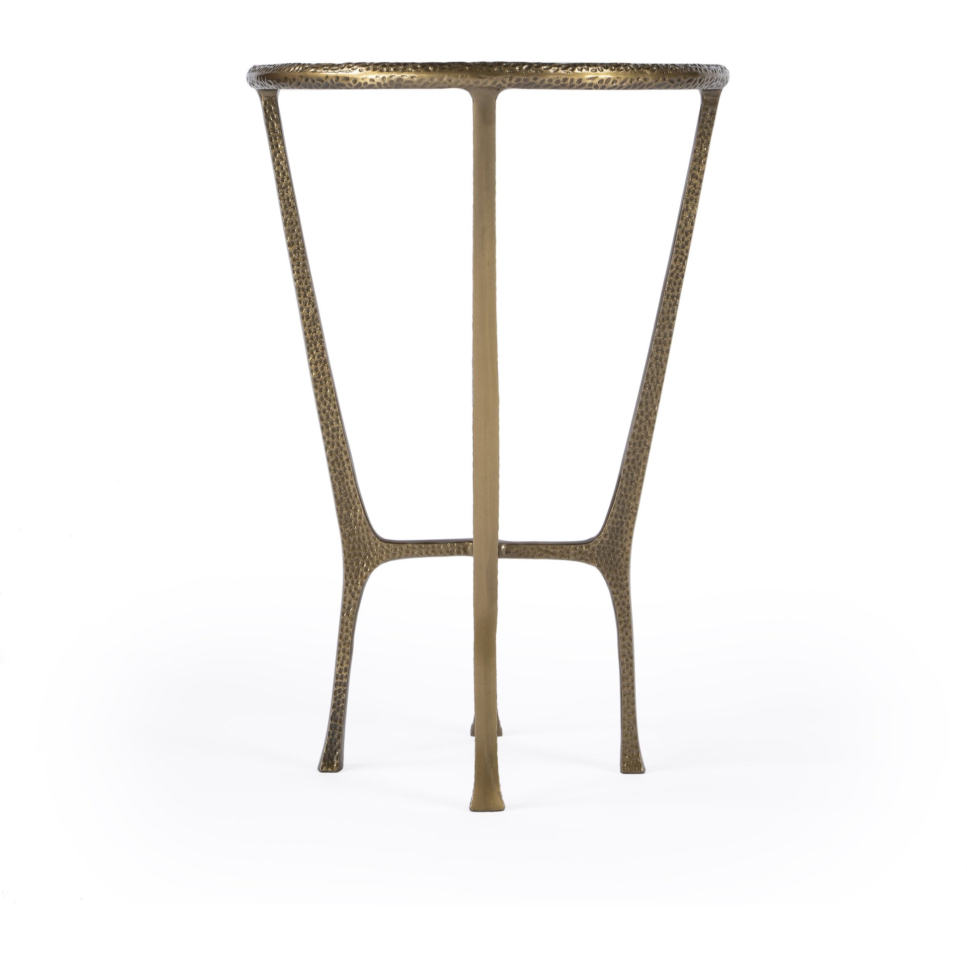 Switlania Side Table by Butler Specialty Company in gold and gold. Made from aluminum, marble in a modern style.