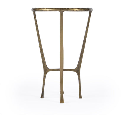 Switlania Side Table by Butler Specialty Company in gold and gold. Made from aluminum, marble in a modern style.