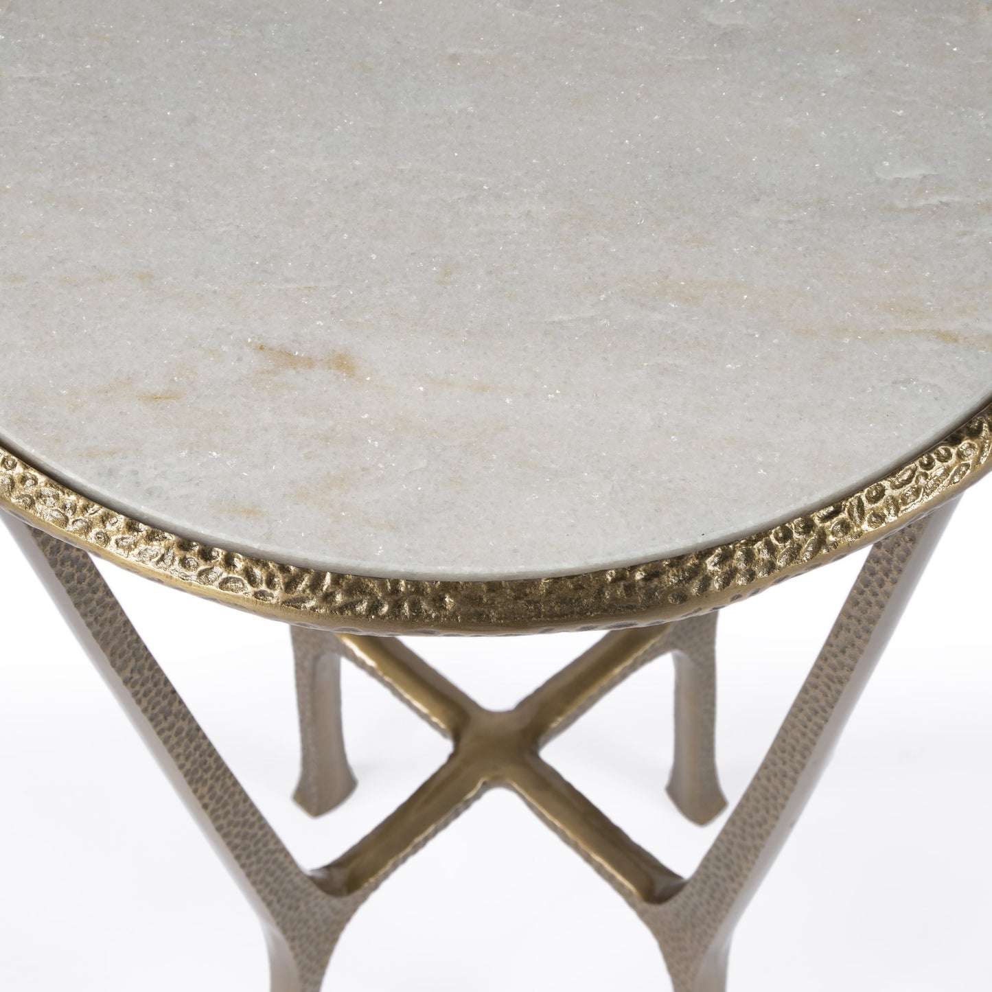 007 SI-1822362 | Closeup | Switlania Side Table by Butler Specialty Company in gold and gold. Made from aluminum, marble in a modern style.