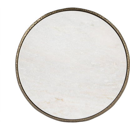 Switlania Side Table by Butler Specialty Company in gold and gold. Made from aluminum, marble in a modern style.