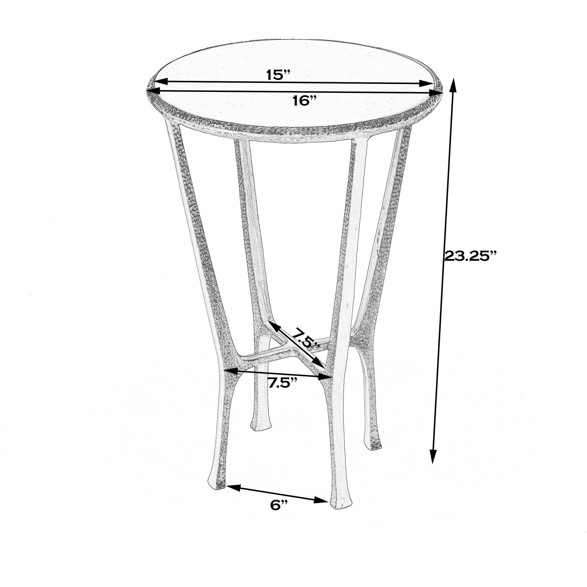 Switlania Side Table by Butler Specialty Company in gold and gold. Made from aluminum, marble in a modern style.