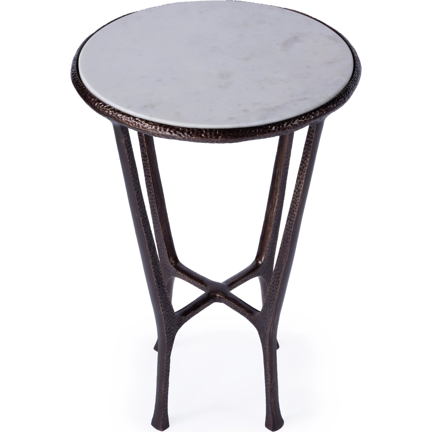 001 SI-2077714 | Primary Silo | Flavio Metal & Stone Side Table by Butler Specialty Company in bronze and metal & marble. Made from aluminium, marble in a modern style.