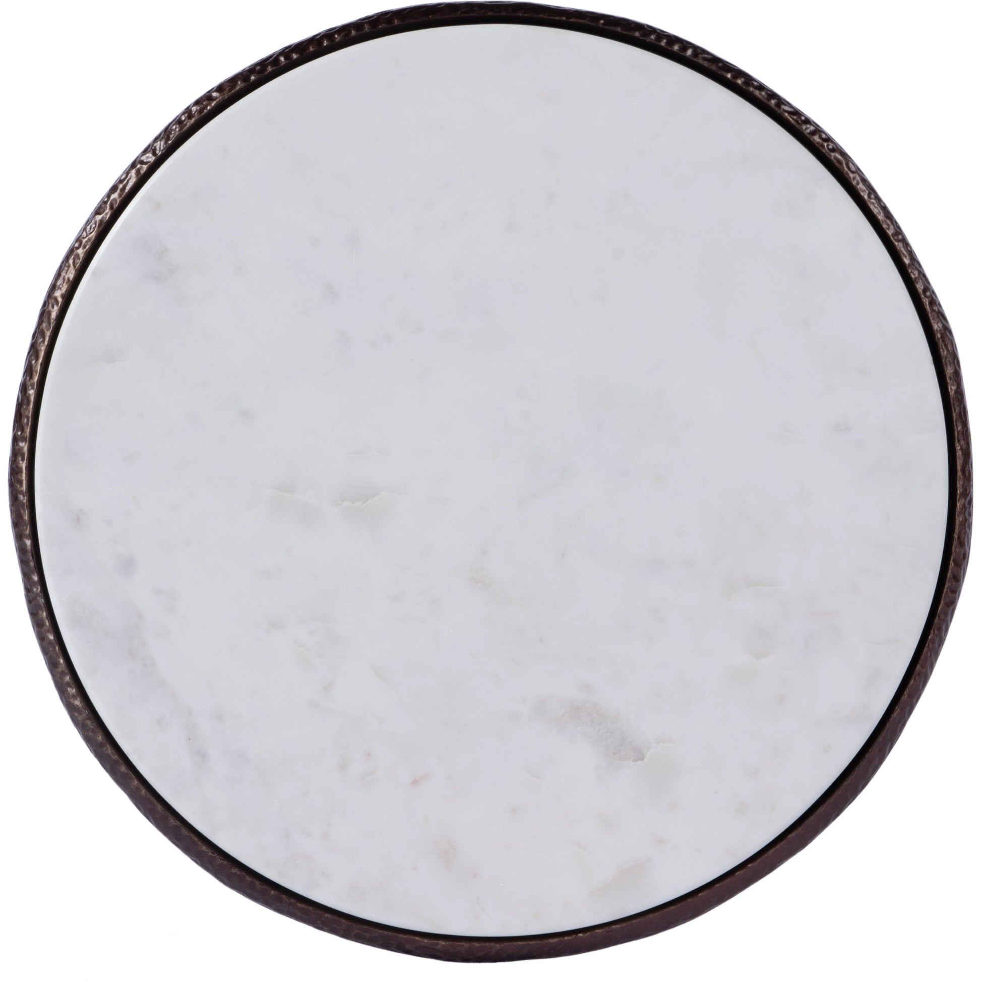 Flavio Metal & Stone Side Table by Butler Specialty Company in bronze and metal & marble. Made from aluminium, marble in a modern style.