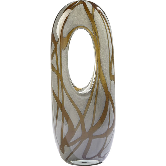Swirl Vase by Global Views in amber, grey and amber. Made from unique in a unique style.