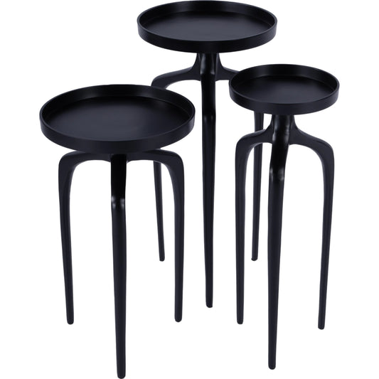 Emilie Outdoor Table (Set of 3) by Butler Specialty Company in black. Made from aluminum in a modern style.