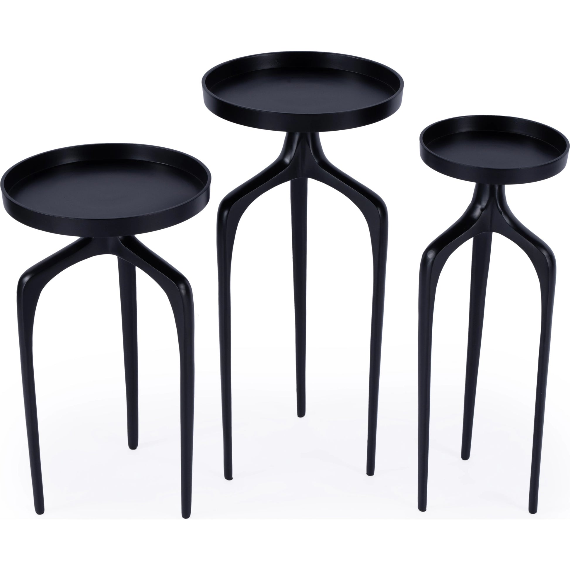 Emilie Outdoor Table (Set of 3) by Butler Specialty Company in black. Made from aluminum in a modern style.