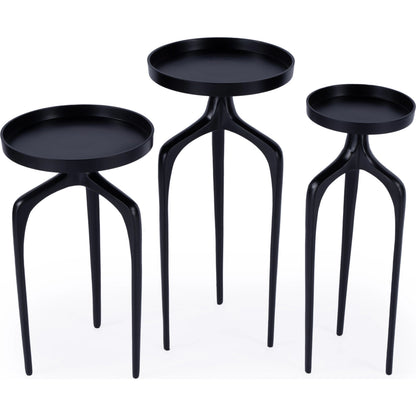 Emilie Outdoor Table (Set of 3) by Butler Specialty Company in black. Made from aluminum in a modern style.