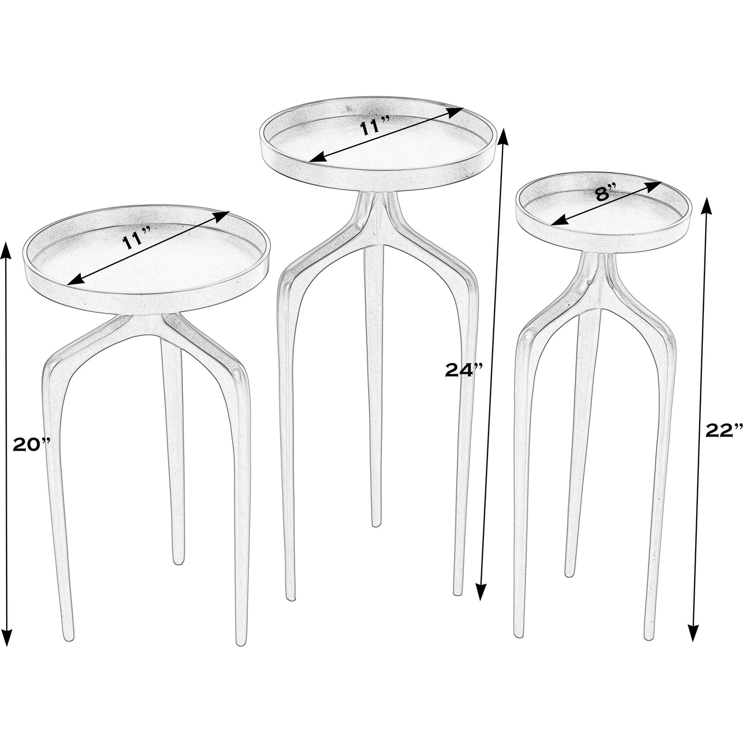 002 SI-2155844 | Additional Silo | Emilie Outdoor Table (Set of 3) by Butler Specialty Company in black. Made from aluminum in a modern style.