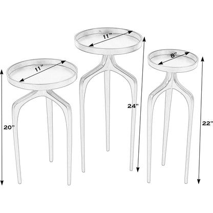 Emilie Outdoor Table (Set of 3) by Butler Specialty Company in black. Made from aluminum in a modern style.