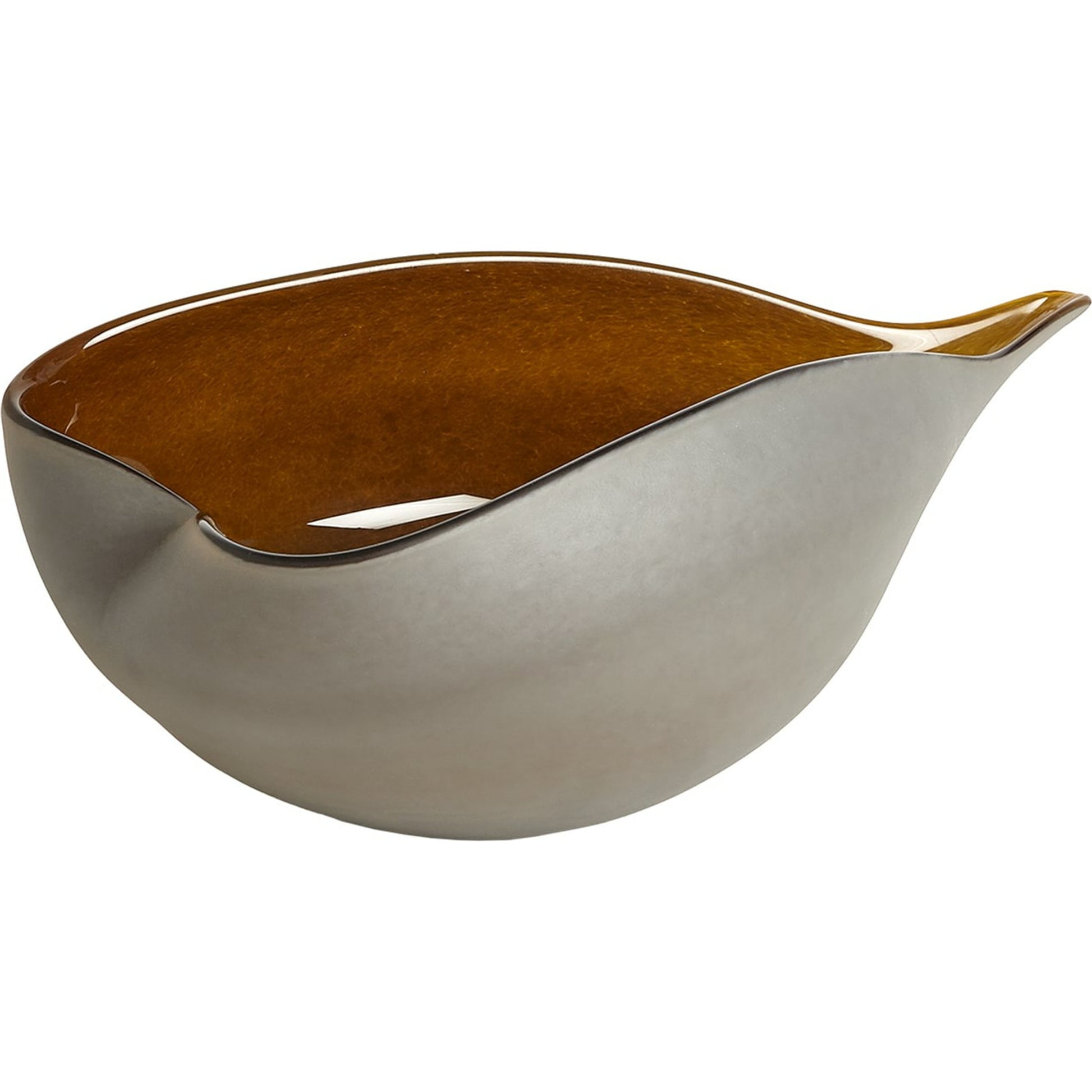 Frosted Grey Bowl With Amber Casing by Global Views. Made from glass in a modern style.