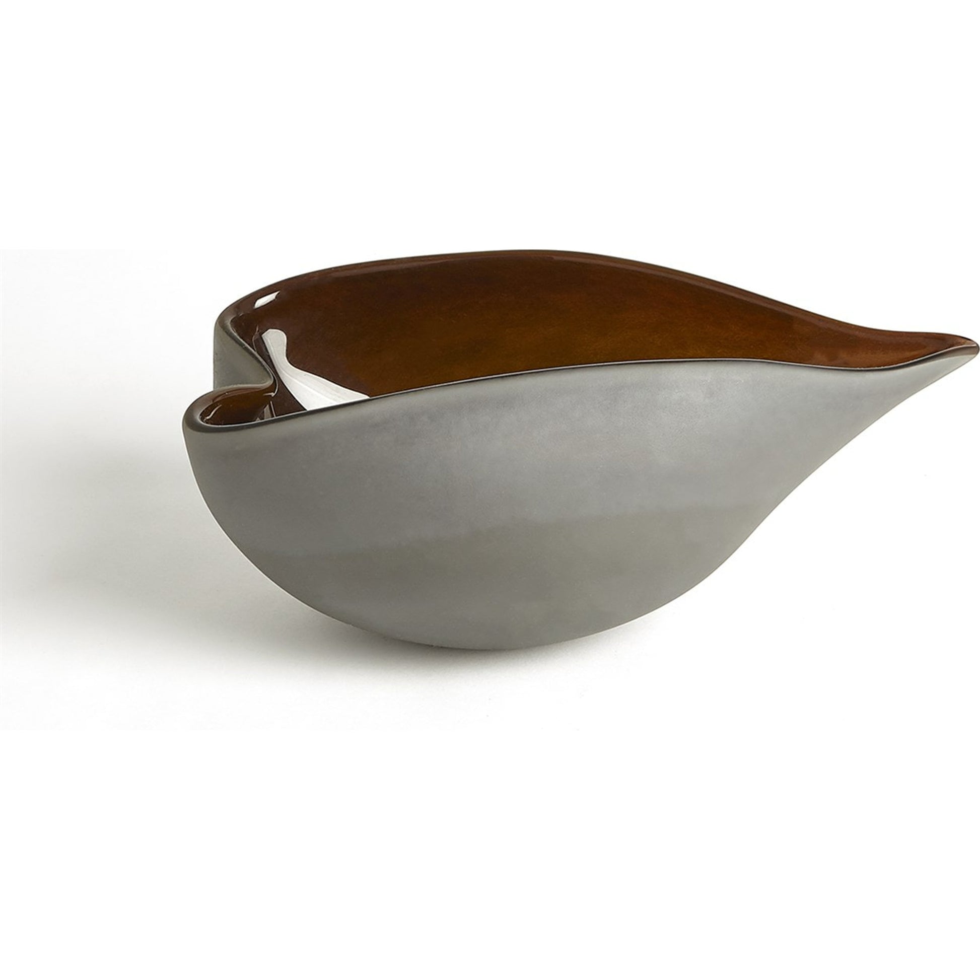 Frosted Grey Bowl With Amber Casing by Global Views. Made from glass in a modern style.