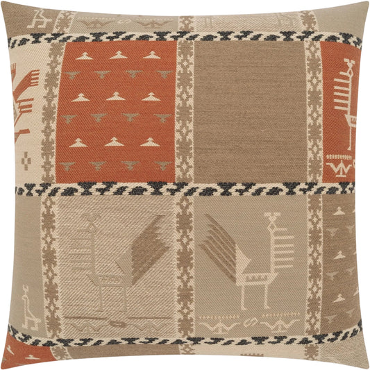 Evlon Pillow by DV Kap Home in tan, orange. Made from 81% wool 18%, acrylic, 1% polyamide in a unique style.