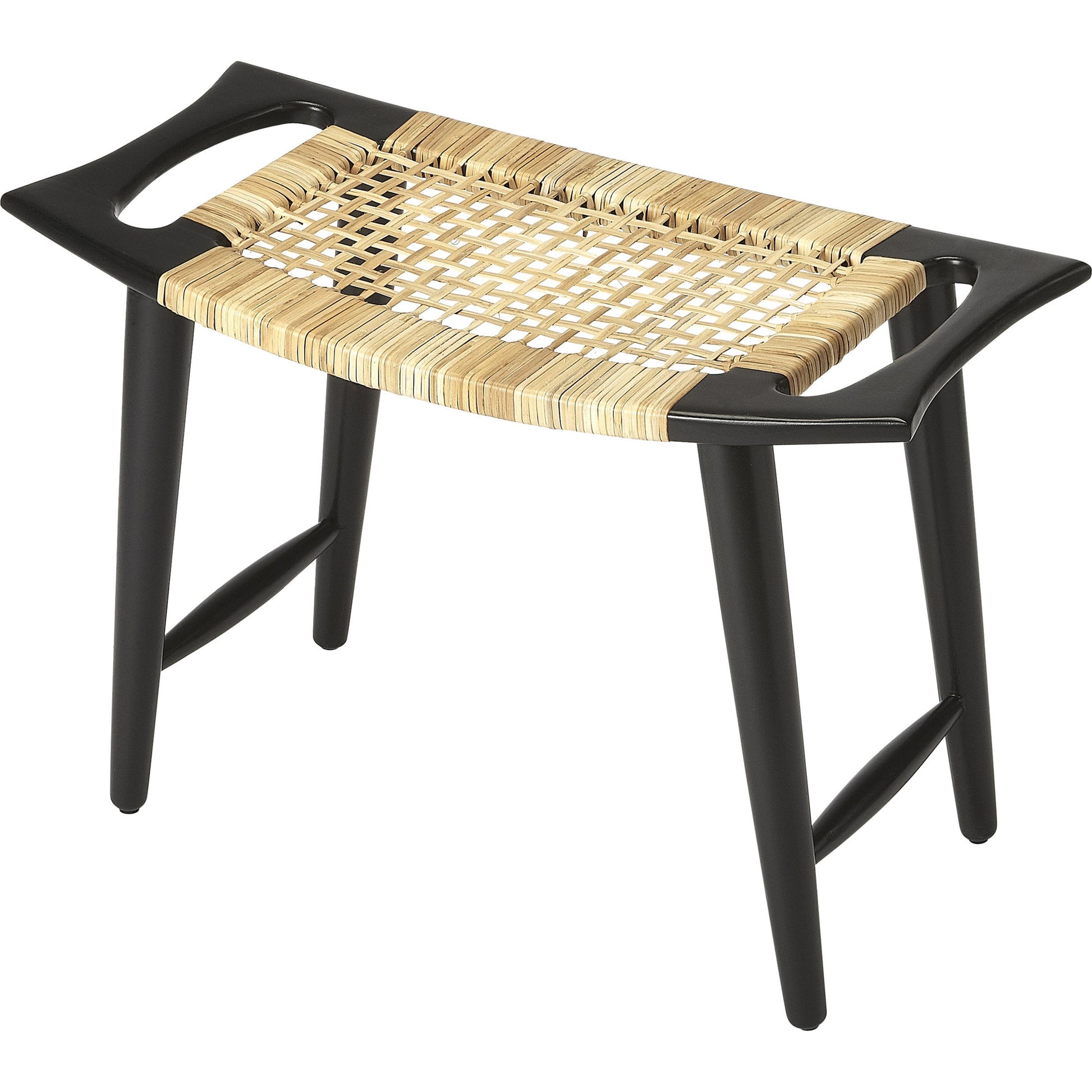 Tristan Stool by Butler Specialty Company. Made from mango wood solids, woven antique in a eclectic & global style.