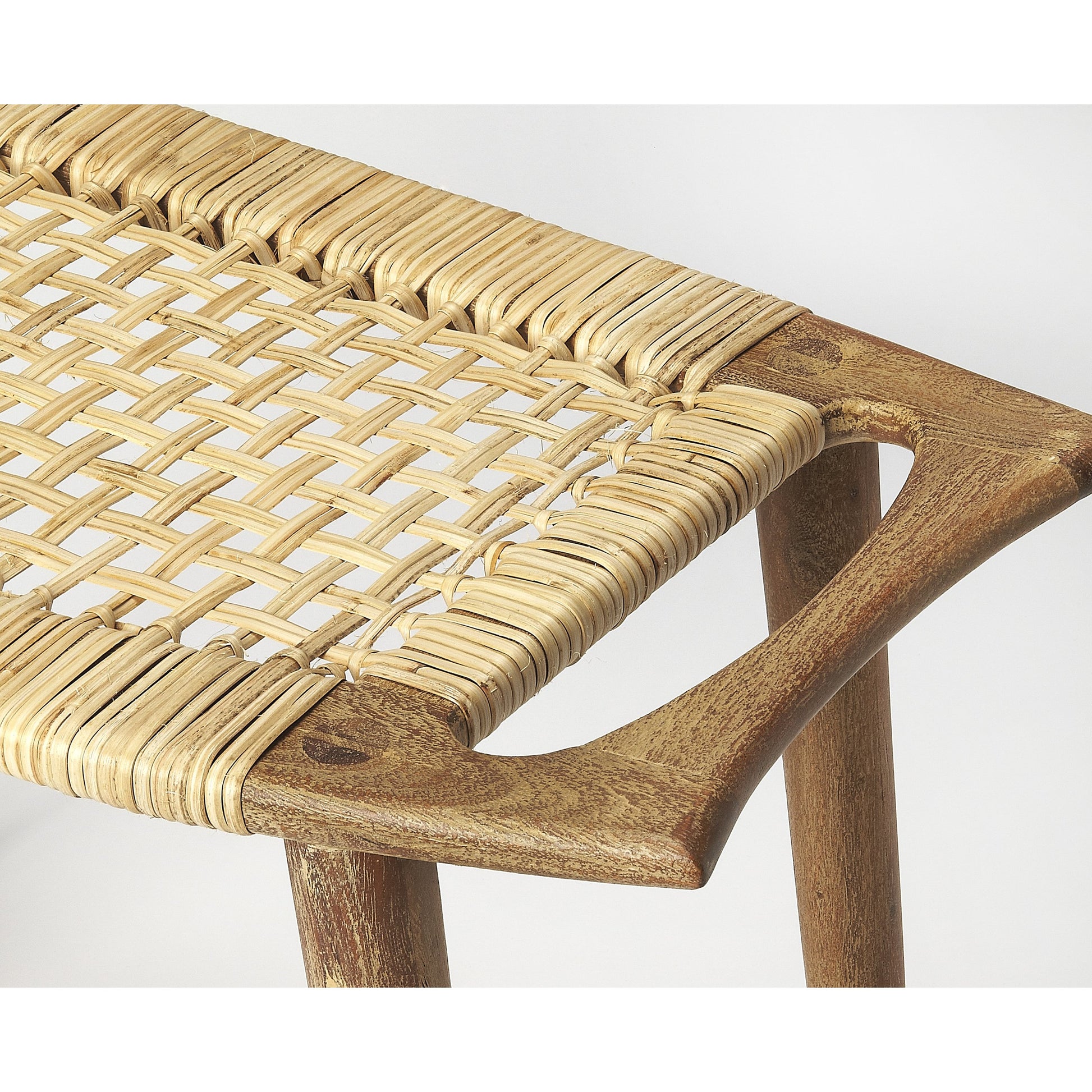 Tristan Stool by Butler Specialty Company. Made from mango wood solids, woven antique in a eclectic & global style.