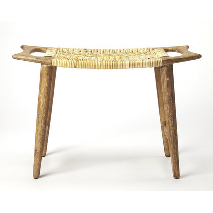Tristan Stool by Butler Specialty Company. Made from mango wood solids, woven antique in a eclectic & global style.