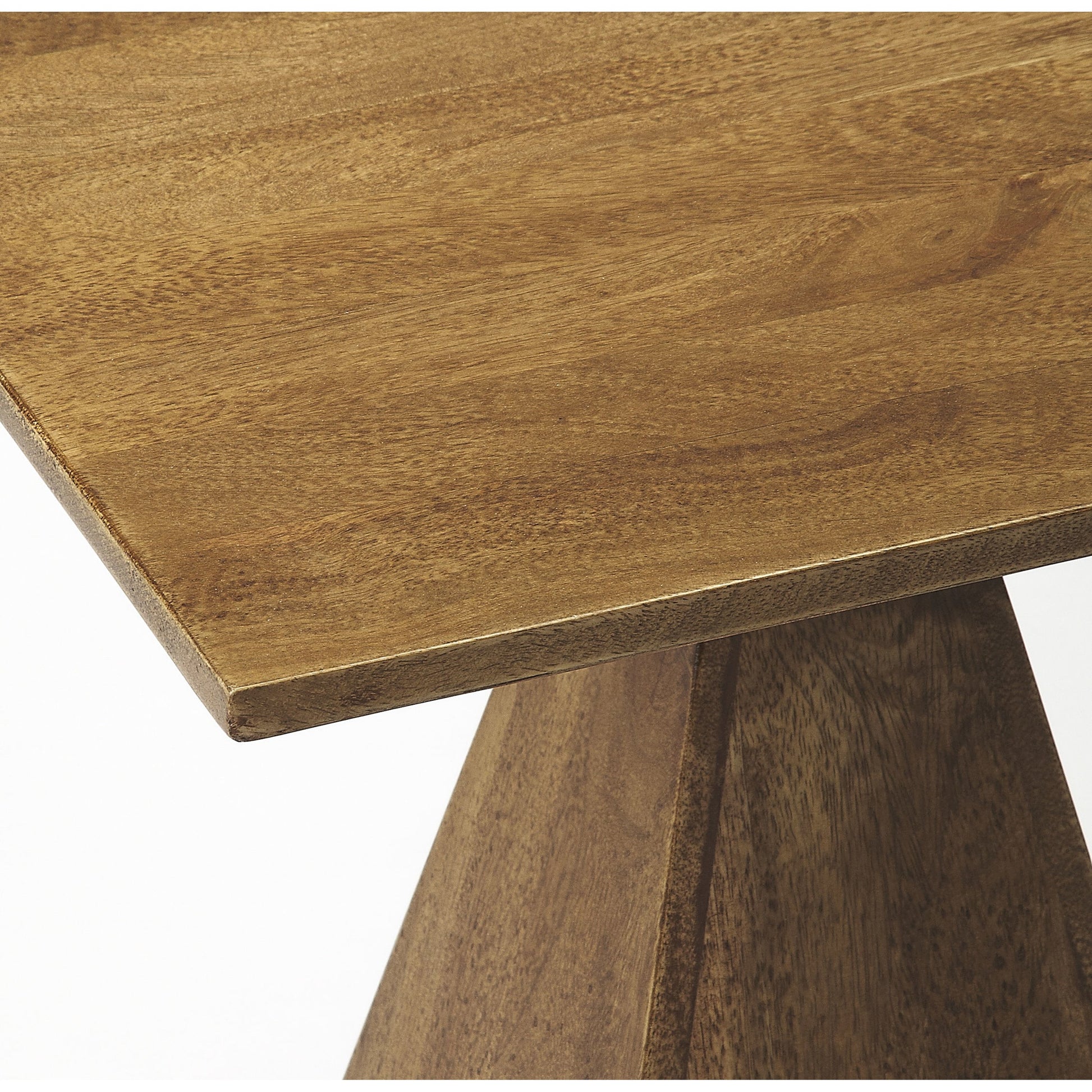 Titus End Table by Butler Specialty Company in light brown and modern wood. Made from mango wood solids in a modern style.