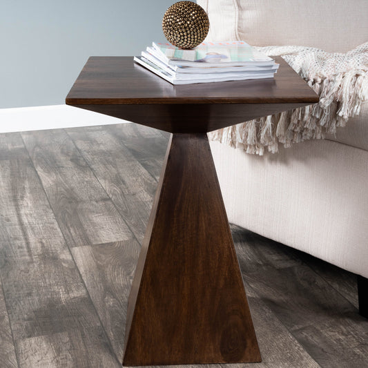 Titus Modern End Table by Butler Specialty Company in dark brown and coffee. Made from mango wood solids in a modern style.