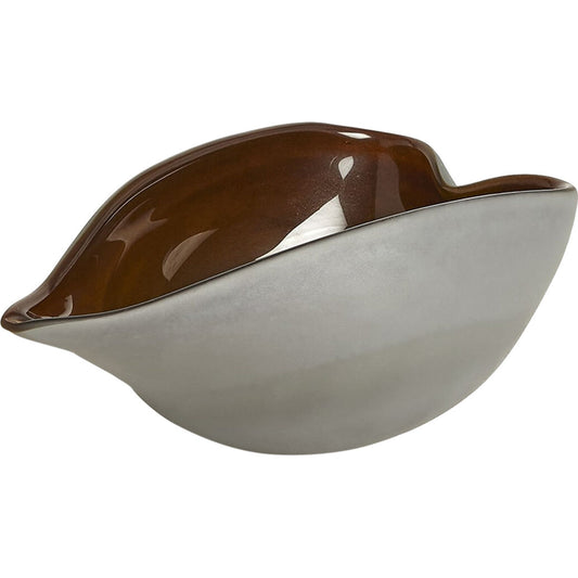 Frosted Grey Bowl With Amber Casing by Global Views. Made from glass in a modern style.