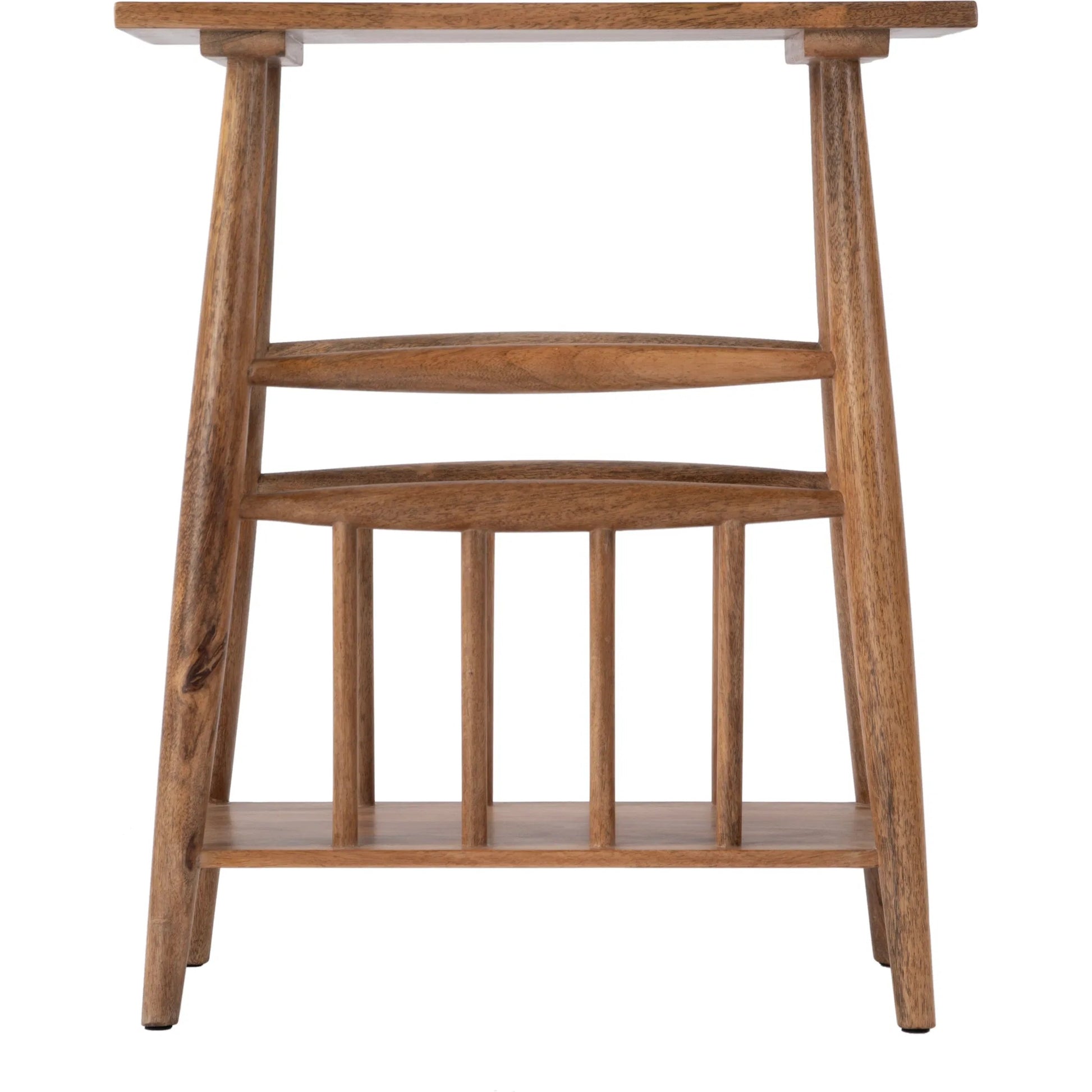 Bowen Side Table with Magazine Holder by Butler Specialty Company in natural. Made from mango solids in a transitional style.