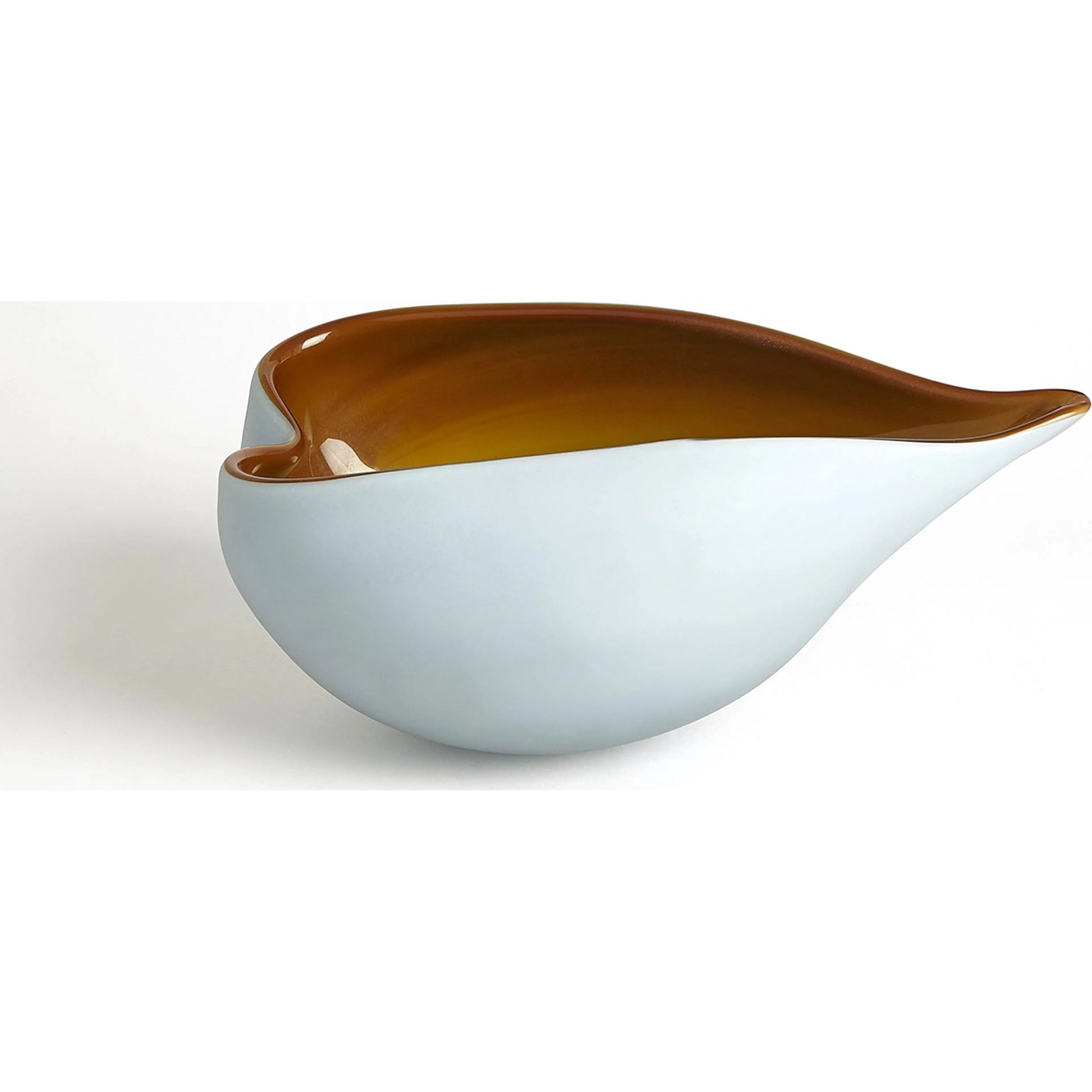Frosted Blue Bowl With Amber Casing by Global Views. Made from glass in a modern style.