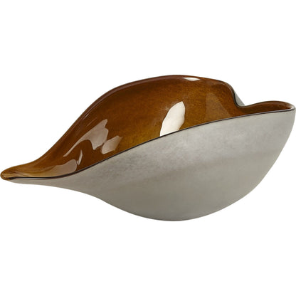Frosted Grey Bowl With Amber Casing by Global Views. Made from glass in a modern style.