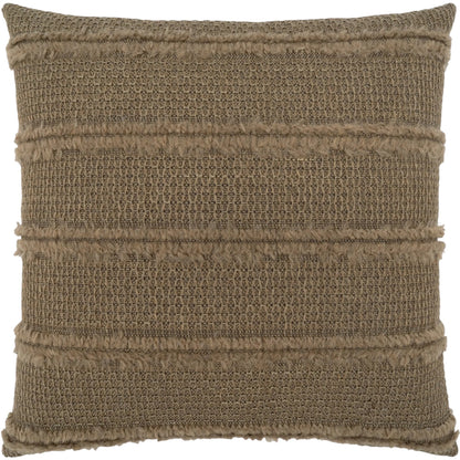 Kitto Pillow by DV Kap Home in mocha. Made from 23% wool, 19% polyester, 18% acrylic, 16% viscose, 16% cotton, 5% polyamide, 3% linen in a unique style.