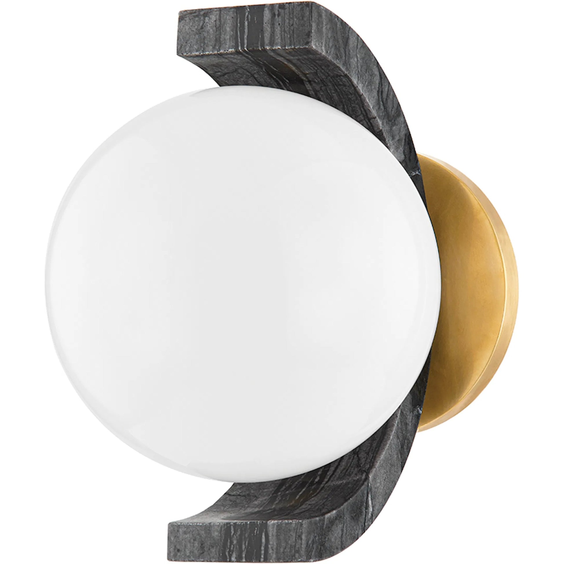 Zurich Sconce by Corbett in vintage brass. Made from brass in a modern style.