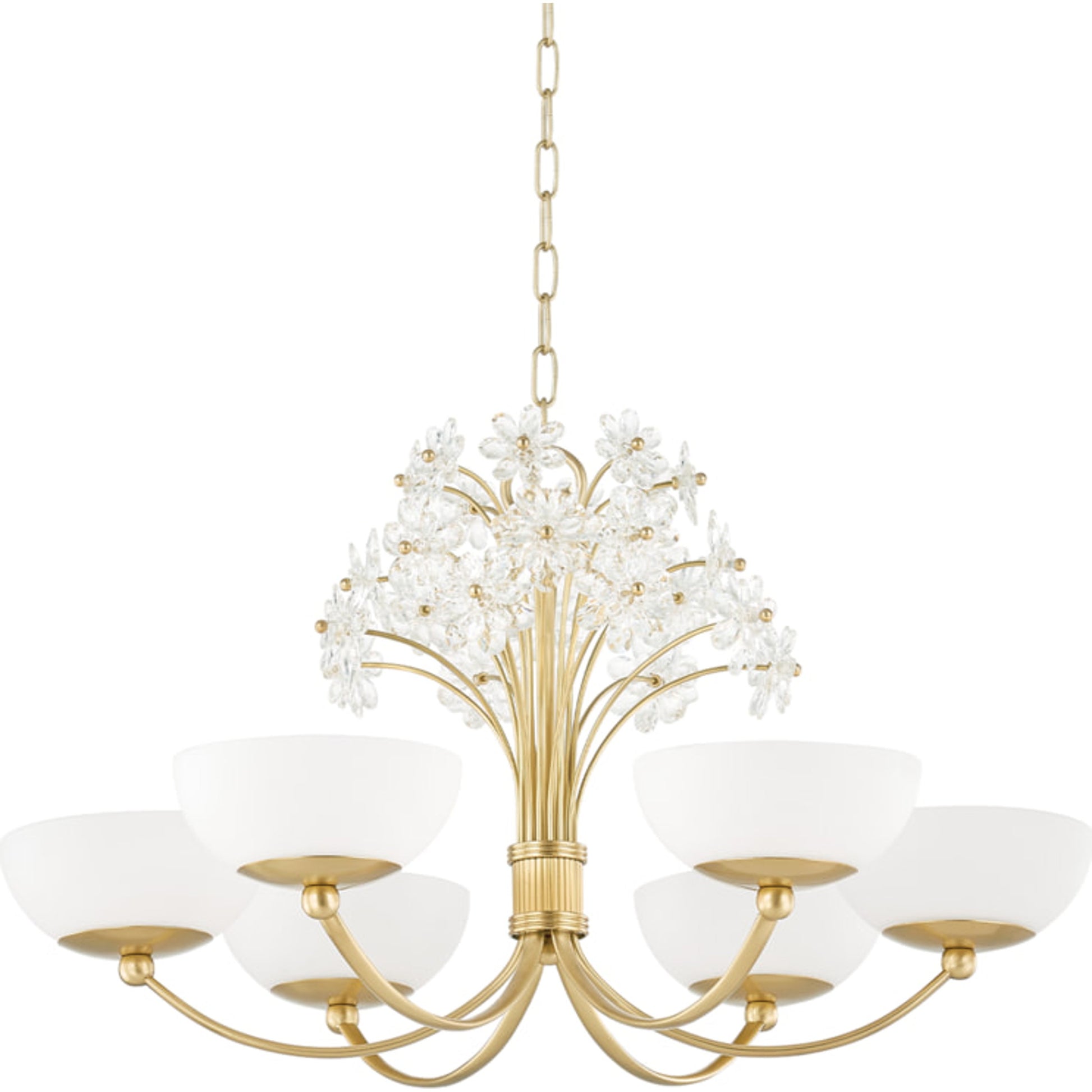 Beaumont Chandelier by Hudson Valley. Made from brass in a transitional style.